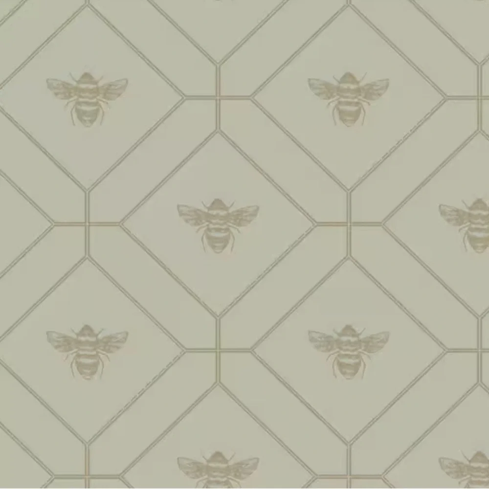Holden Honeycomb bee green metallic wallpaper 3 rolls: 56 sq ft each
